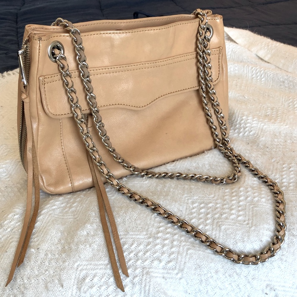 Rebecca Minkhoff beige leather shoulder bag